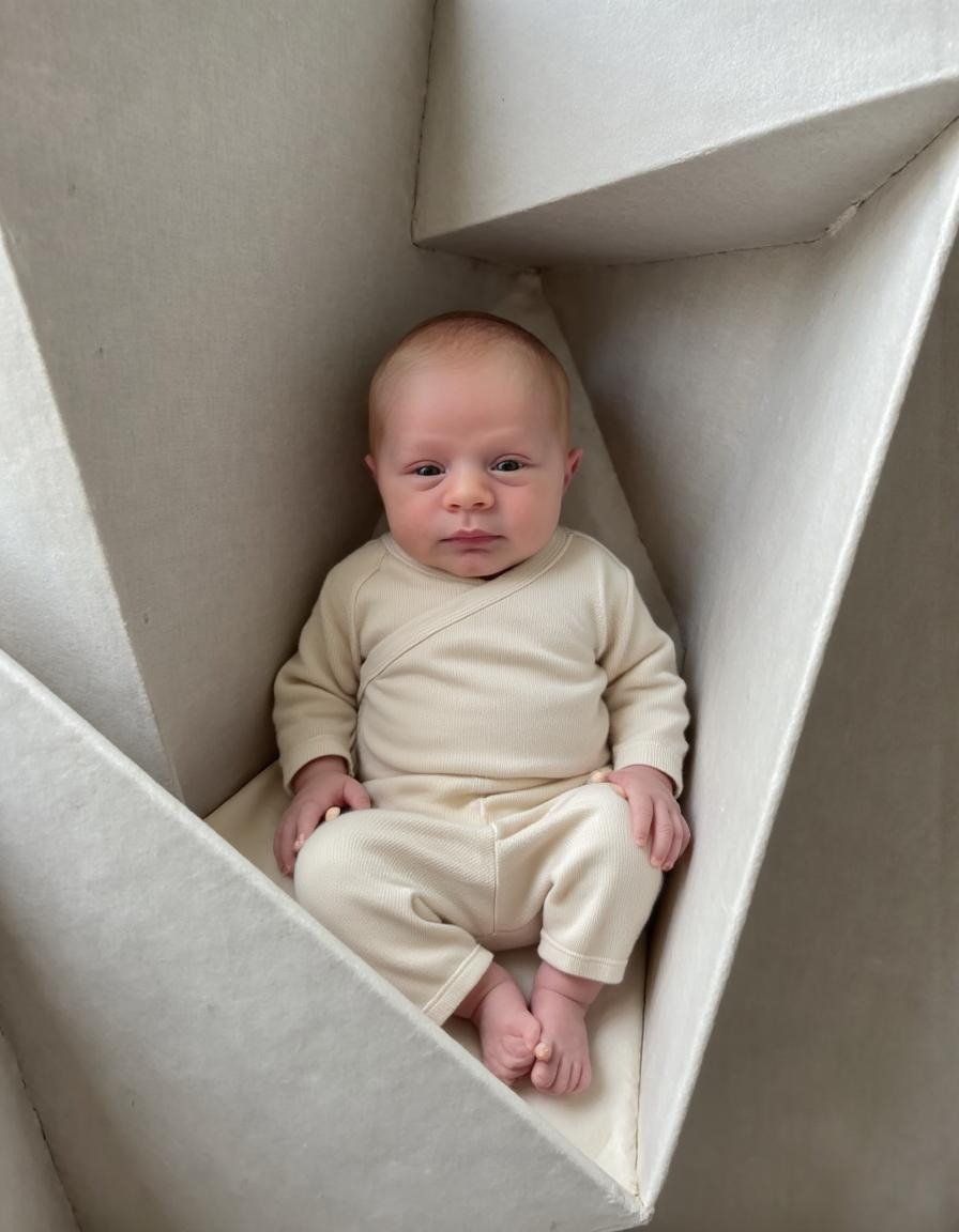 Baby photo with urban concrete background